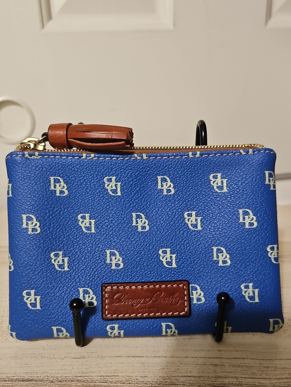 Dooney & Bourke EUC Royal Blue Signature DB logo Coin Wristlet